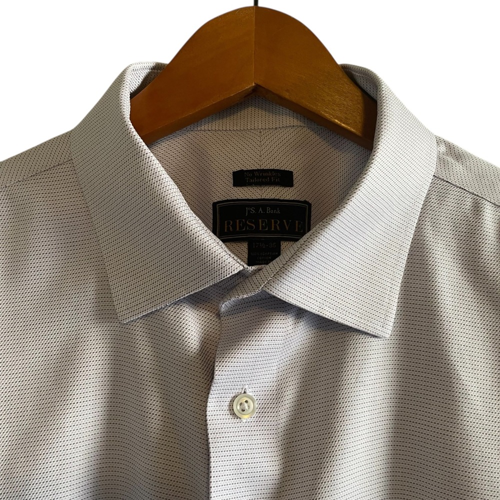 Jos. A. Bank Reserve Men's Dress‎ Shirt 17 1/2 35 XL Tailored Fit No Wrinkles - Picture 2 of 5
